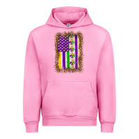 Fuchsia Pink mardi gras usa flag leopard Urban Hoodie - OliviaCreatesArt