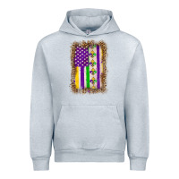 Heather Grey mardi gras usa flag leopard Urban Hoodie - OliviaCreatesArt