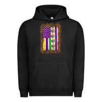 Pigment Black mardi gras usa flag leopard Urban Hoodie - OliviaCreatesArt