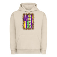 Pigment French Oak mardi gras usa flag leopard Urban Hoodie - OliviaCreatesArt