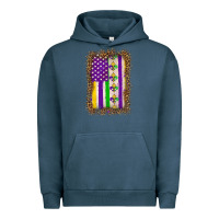 Pigment Midnight Navy mardi gras usa flag leopard Urban Hoodie - OliviaCreatesArt