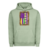 Pigment Oil Green mardi gras usa flag leopard Urban Hoodie - OliviaCreatesArt