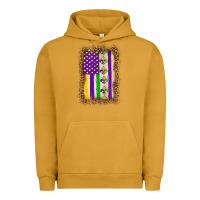 Pigment Peanut Butter mardi gras usa flag leopard Urban Hoodie - OliviaCreatesArt
