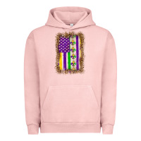 Pigment Salmon mardi gras usa flag leopard Urban Hoodie - OliviaCreatesArt