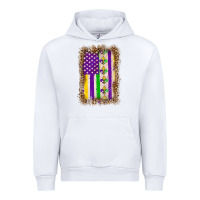 White mardi gras usa flag leopard Urban Hoodie - OliviaCreatesArt