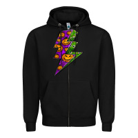 Black halloween lightning bolt Zipper Hoodie - BundleAndBundleShop