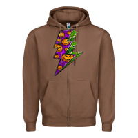 Chestnut halloween lightning bolt Zipper Hoodie - BundleAndBundleShop