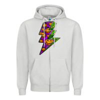 Dove Grey halloween lightning bolt Zipper Hoodie - BundleAndBundleShop