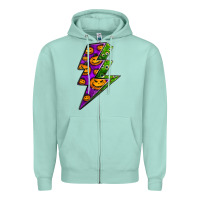 Seafoam halloween lightning bolt Zipper Hoodie - BundleAndBundleShop