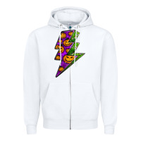 White halloween lightning bolt Zipper Hoodie - BundleAndBundleShop