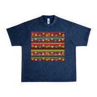 Navy Christmas lights serape Urban Heavy Tee - BarkalooDesign