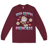 Burgundy iced coffee princess Long Sleeve Tee - MaliasSmallBusiness