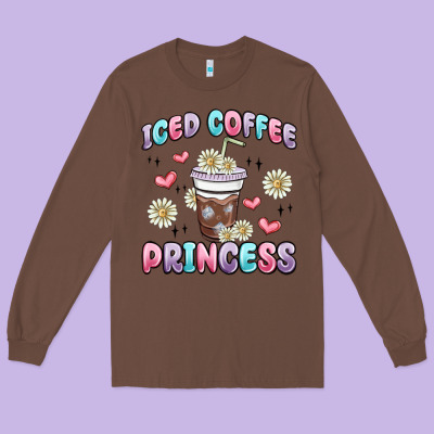 Iced Coffee Princess Long Sleeve Tee Designed By Maliassmallbusiness