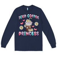 Navy iced coffee princess Long Sleeve Tee - MaliasSmallBusiness
