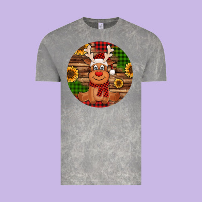 Cute Reindeer Christmas Vintage Tee Designed By Jasminsmagicworld