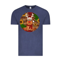 Vintage Denim Cute reindeer Christmas Vintage Tee - Jasminsmagicworld
