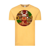 Vintage Mustard Cute reindeer Christmas Vintage Tee - Jasminsmagicworld