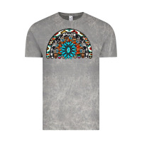 Western Turquoise Aztec Cowhide Serape  Rainbows Vintage Tee | Teevron