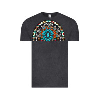 Vintage Black western turquoise aztec cowhide serape  rainbows Vintage Tee - AdoDesignShop