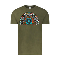Vintage Olive western turquoise aztec cowhide serape  rainbows Vintage Tee - AdoDesignShop