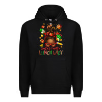 Black santas favorite lunch lady afro messy bun Premium Hoodie - texasbilliewilder