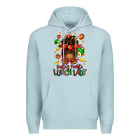 Blue Mist santas favorite lunch lady afro messy bun Premium Hoodie - texasbilliewilder