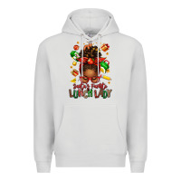 Dove Grey santas favorite lunch lady afro messy bun Premium Hoodie - texasbilliewilder