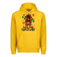 Santas Favorite Lunch Lady Afro Messy Bun Premium Hoodie | Teevron