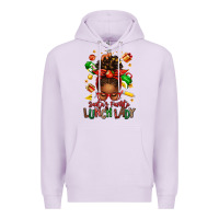 Lilac santas favorite lunch lady afro messy bun Premium Hoodie - texasbilliewilder