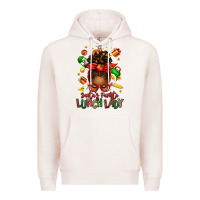 Pale Pink santas favorite lunch lady afro messy bun Premium Hoodie - texasbilliewilder