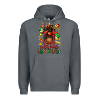 Rock santas favorite lunch lady afro messy bun Premium Hoodie - texasbilliewilder