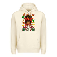 Sandshell santas favorite lunch lady afro messy bun Premium Hoodie - texasbilliewilder