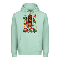 Seafoam santas favorite lunch lady afro messy bun Premium Hoodie - texasbilliewilder