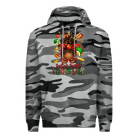 Slate Camo santas favorite lunch lady afro messy bun Premium Hoodie - texasbilliewilder