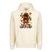 Tofu santas favorite lunch lady afro messy bun Premium Hoodie - texasbilliewilder