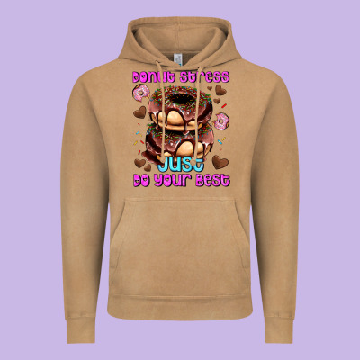 Donut Stress Just Do Your Best Vintage Hoodie Designed By Adodesignshop