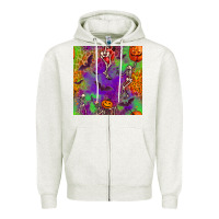 Oatmeal Heather halloween party seamless pattern Zipper Hoodie - BundleAndBundleShop