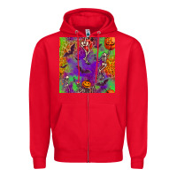 Red halloween party seamless pattern Zipper Hoodie - BundleAndBundleShop