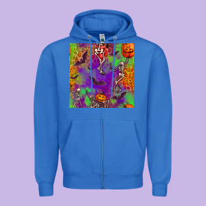 Halloween Party Seamless Pattern Zipper Hoodie Designed By Bundleandbundleshop