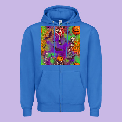 Halloween Party Seamless Pattern Zipper Hoodie Designed By Bundleandbundleshop
