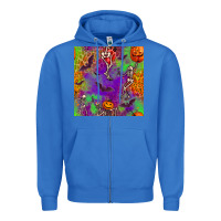 True Royal halloween party seamless pattern Zipper Hoodie - BundleAndBundleShop