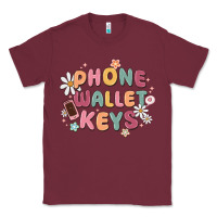 Burgundy phone wallet keys Classic Tee - MaliasSmallBusiness