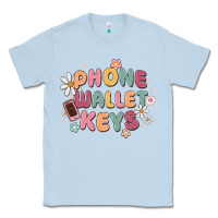 Dusty Blue phone wallet keys Classic Tee - MaliasSmallBusiness