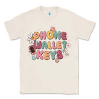 Natural phone wallet keys Classic Tee - MaliasSmallBusiness