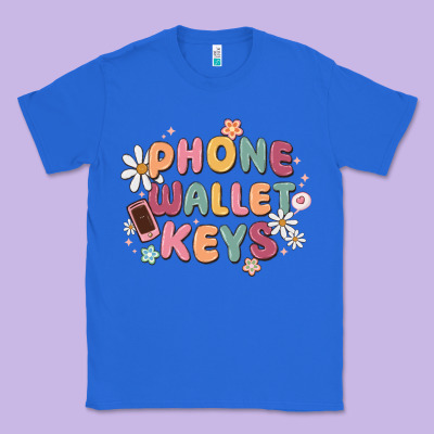 Phone Wallet Keys Classic Tee Designed By Maliassmallbusiness