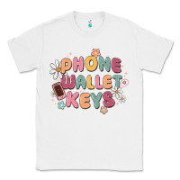 White phone wallet keys Classic Tee - MaliasSmallBusiness
