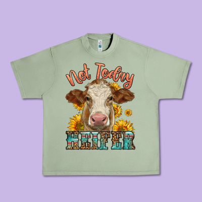 Heifer With Sunflowers Urban Heavy Tee Designed By Lillyallendesigns