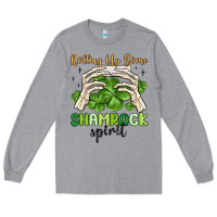 Heather Grey rolling up some shamrock spirit Long Sleeve Tee - MaliasSmallBusiness