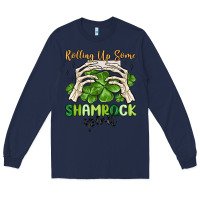 Navy rolling up some shamrock spirit Long Sleeve Tee - MaliasSmallBusiness