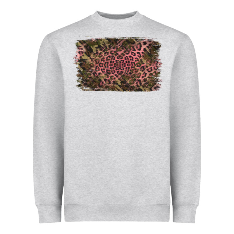 Camouflage Pink Leopard Background Heavyweight Sweatshirt by Jasminsmagicworld | Teevron
